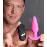 21X Remote Control Vibrating Silicone Butt Plug - Pink